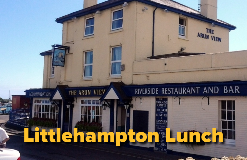 Image of the Arun View pub with the words "littlehampton Lunch"